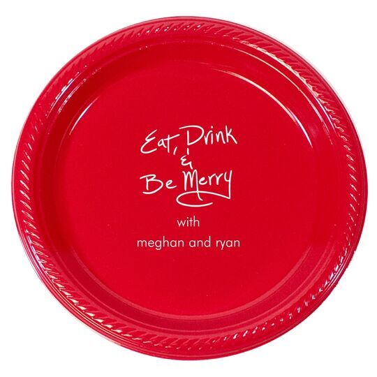 Fun Eat Drink & Be Merry Plastic Plates